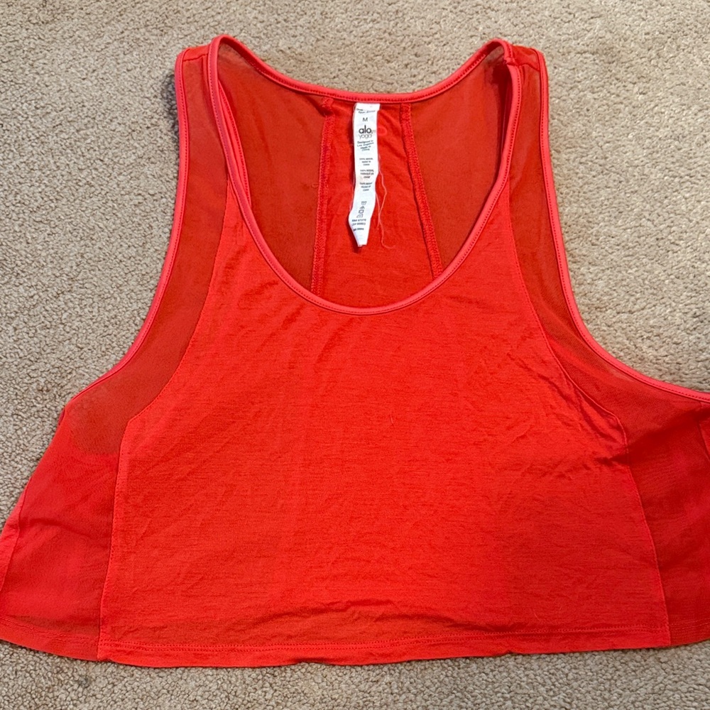 Alo Red Racerback Tank Top - Picture 2 of 3